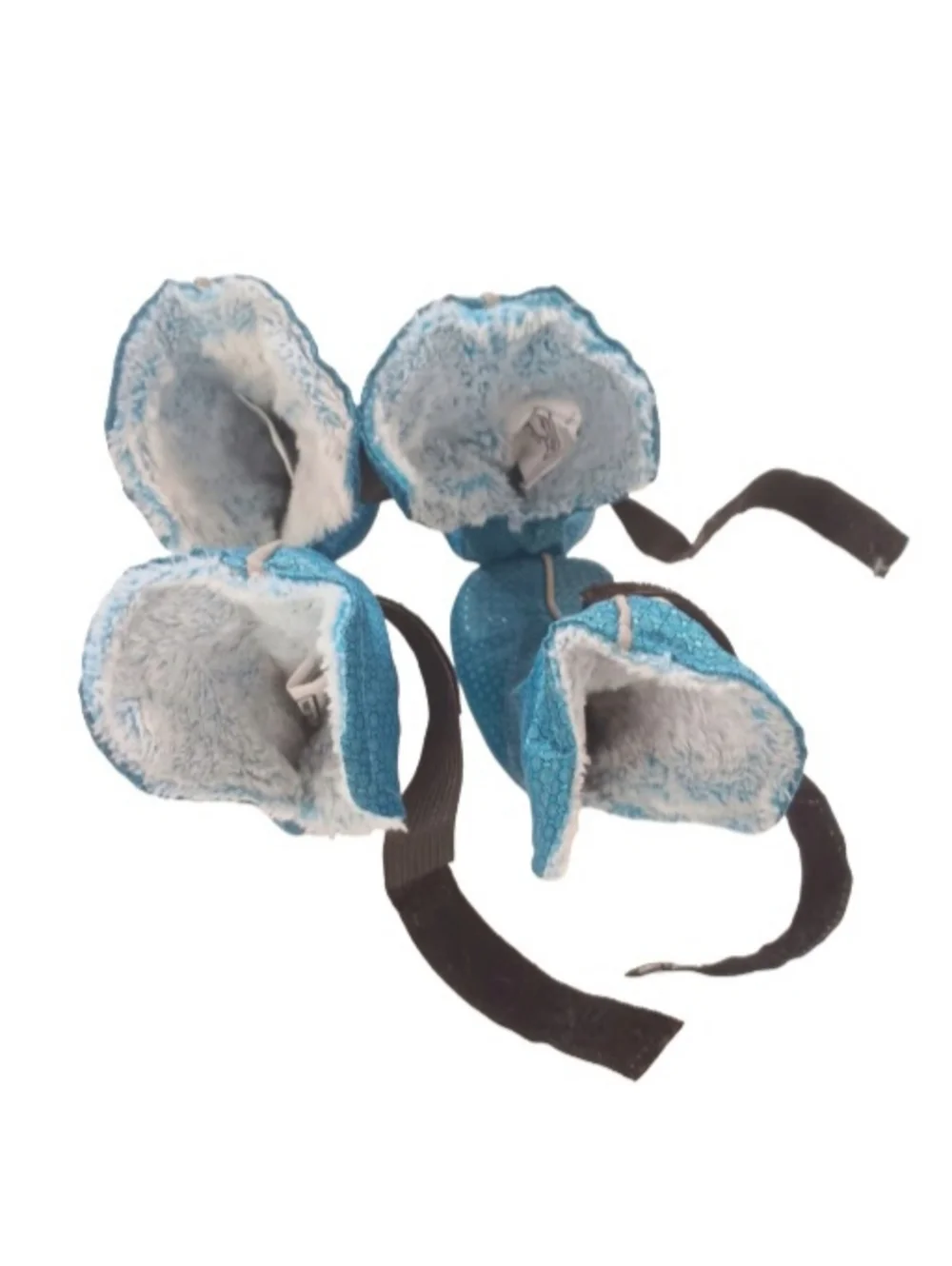 Top Paw Blue Reflective Dog Booties with Faux-Fur Lining